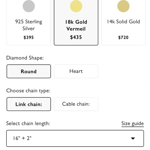 Gold vermeil Oak and Luna lab diamond necklace - Picture 7 of 11